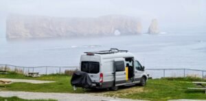 Van in front of Perce